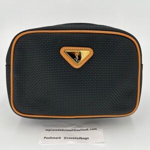 Vintage YSL Black and Tan Toiletry Bag Like New Condition w/Entrupy COA!